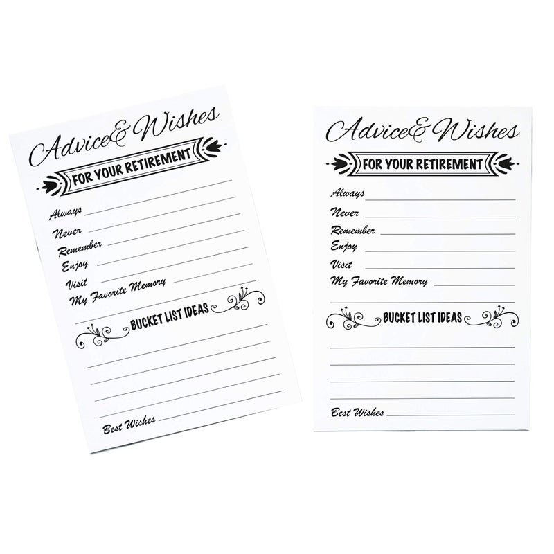 RXBC2011 Advice and wishes Card for retirement party Happy Retiree Celebration Gift Sharing Well Wishes And Memories happy retirement wishes Card Pack of 50 (white) - Image 4